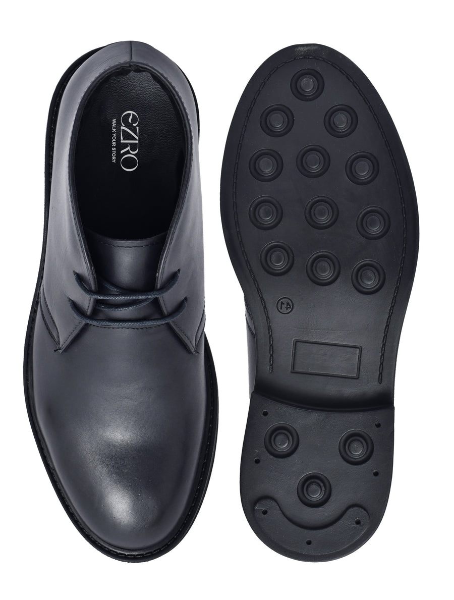 EZRO Men Ankle Navy Blue Boots | Stylish Casual Lace-Up Boots for Everyday Wear