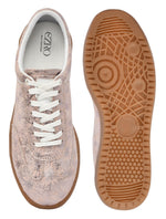 EZRO Women Floral Blush Pink Printed Lace-Up Sneakers