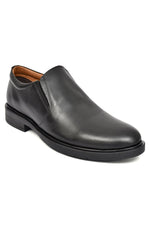 EZRO Men Classic Black Leather Slip-On Formal Shoes