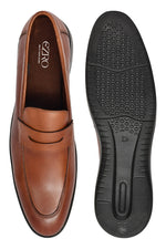 EZRO Men Premium Tan Loafers | Classic Slip-On Formal & Casual Shoes for Office and Party