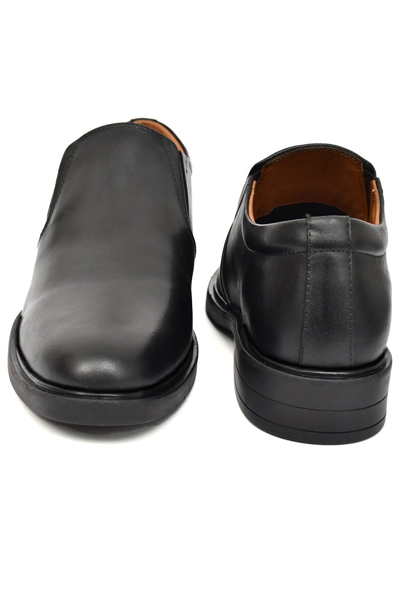 EZRO Men Classic Black Leather Slip-On Formal Shoes