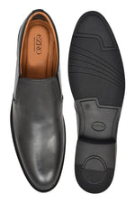 EZRO Men Classic Black Leather Slip-On Formal Shoes