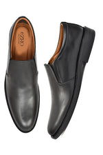 EZRO Men Classic Black Leather Slip-On Formal Shoes
