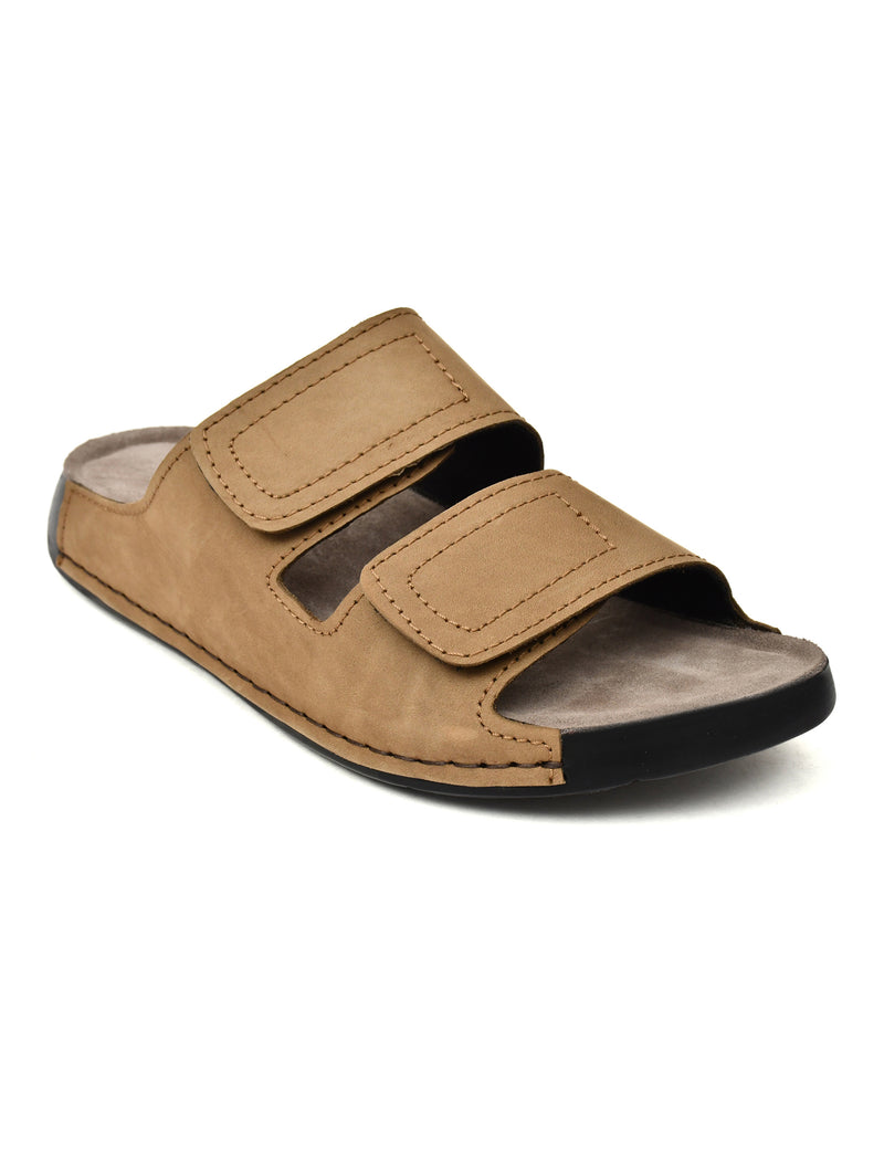 EZRO Men Olive Adjustable Comfort Slippers | Premium Dual Strap Casual Slide Slippers for Indoor & Outdoor Wear