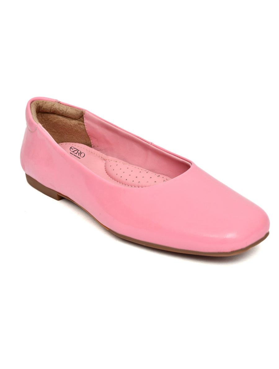 EZRO Women’s Comfortable Pink Ballerina Flats
