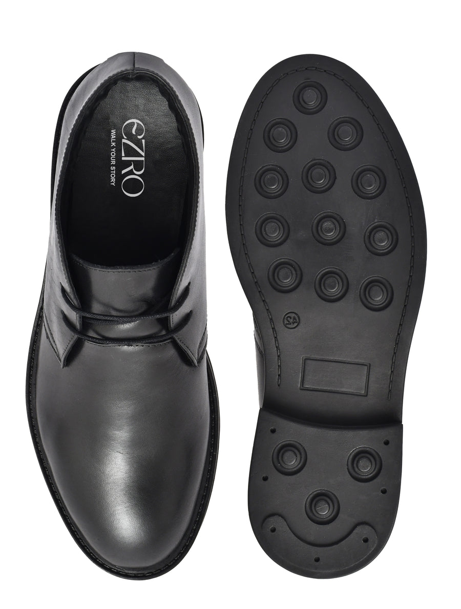 EZRO Men Black Ankle Boots – Stylish & Comfortable Footwear