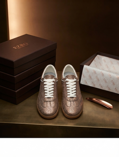 EZRO Women Copper Brown Lace-Up Sneakers