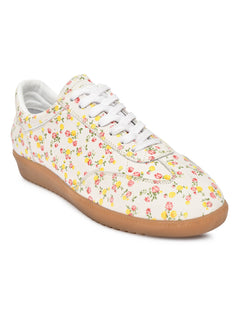 EZRO Women’s Floral Printed Lace-Up Sneakers – Stylish Casual Walking Shoes