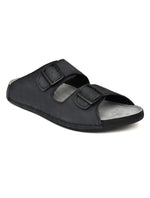 EZRO Men Grey Adjustable Double Buckle Comfort Slippers | Casual Open-Toe Slip-On Sandals