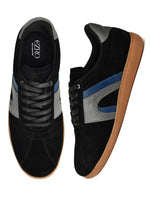 EZRO Men Casual Black Lace-Up Sneakers – Stylish Low-Top Everyday Shoes