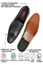 EZRO Men Black Loafers | Premium Slip-On Casual & Formal Shoes for Everyday Comfort