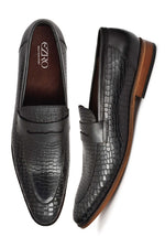 EZRO Men Black Loafers | Premium Slip-On Casual & Formal Shoes for Everyday Comfort