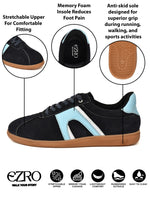 EZRO Men Casual Sky Blue Lace-Up Sneakers – Stylish Low-Top Everyday Shoes