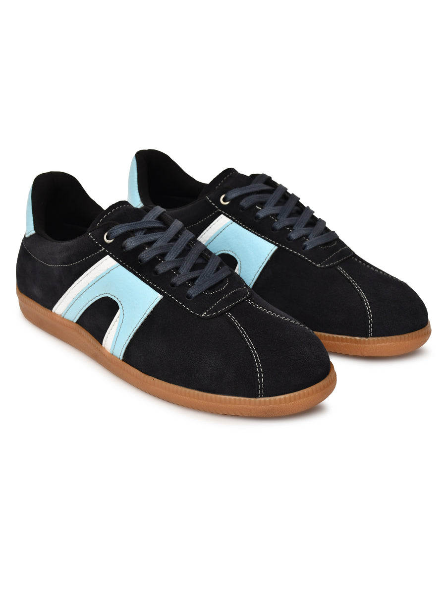 EZRO Men Casual Sky Blue Lace-Up Sneakers – Stylish Low-Top Everyday Shoes