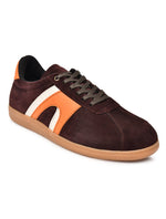 Men’s Casual Coffee Lace-Up Sneakers – Stylish Low-Top Everyday Shoes