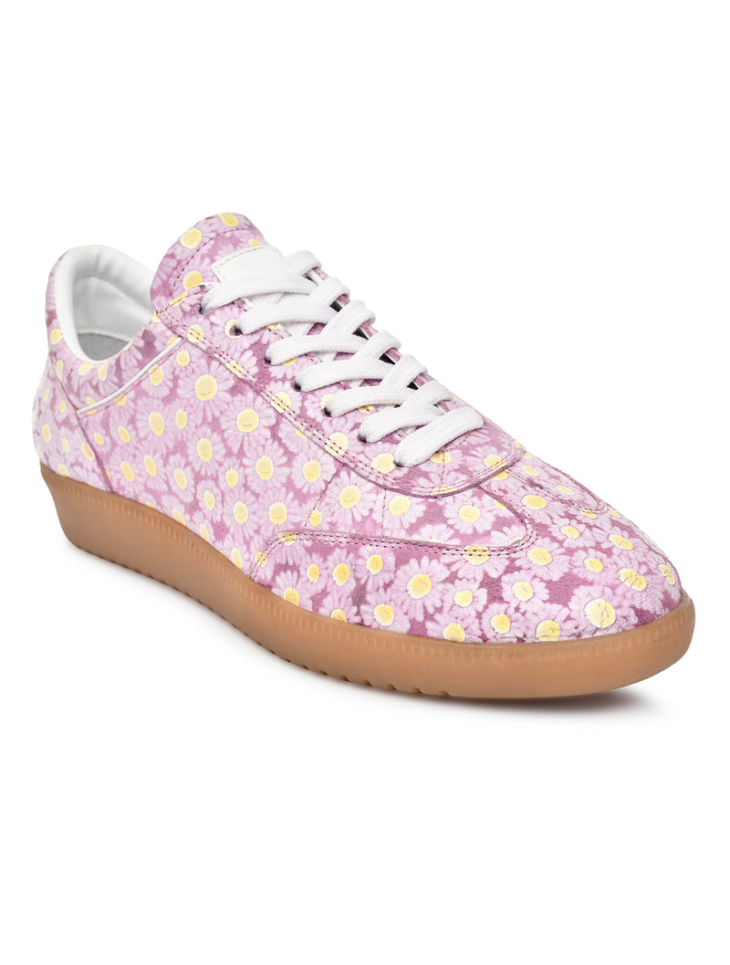 EZRO Women Pink Floral Lace-Up Sneaker