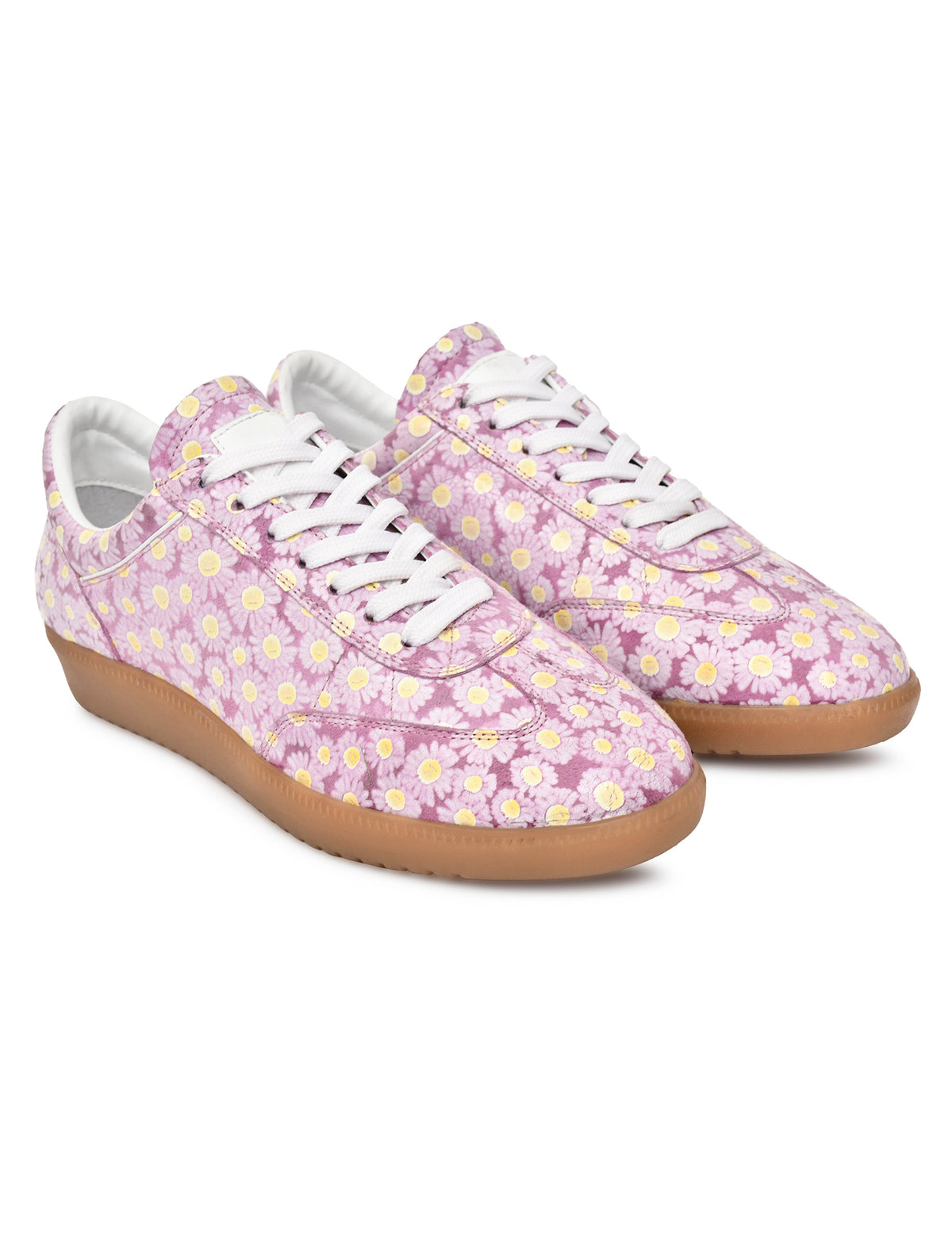 EZRO Women Pink Floral Lace-Up Sneaker