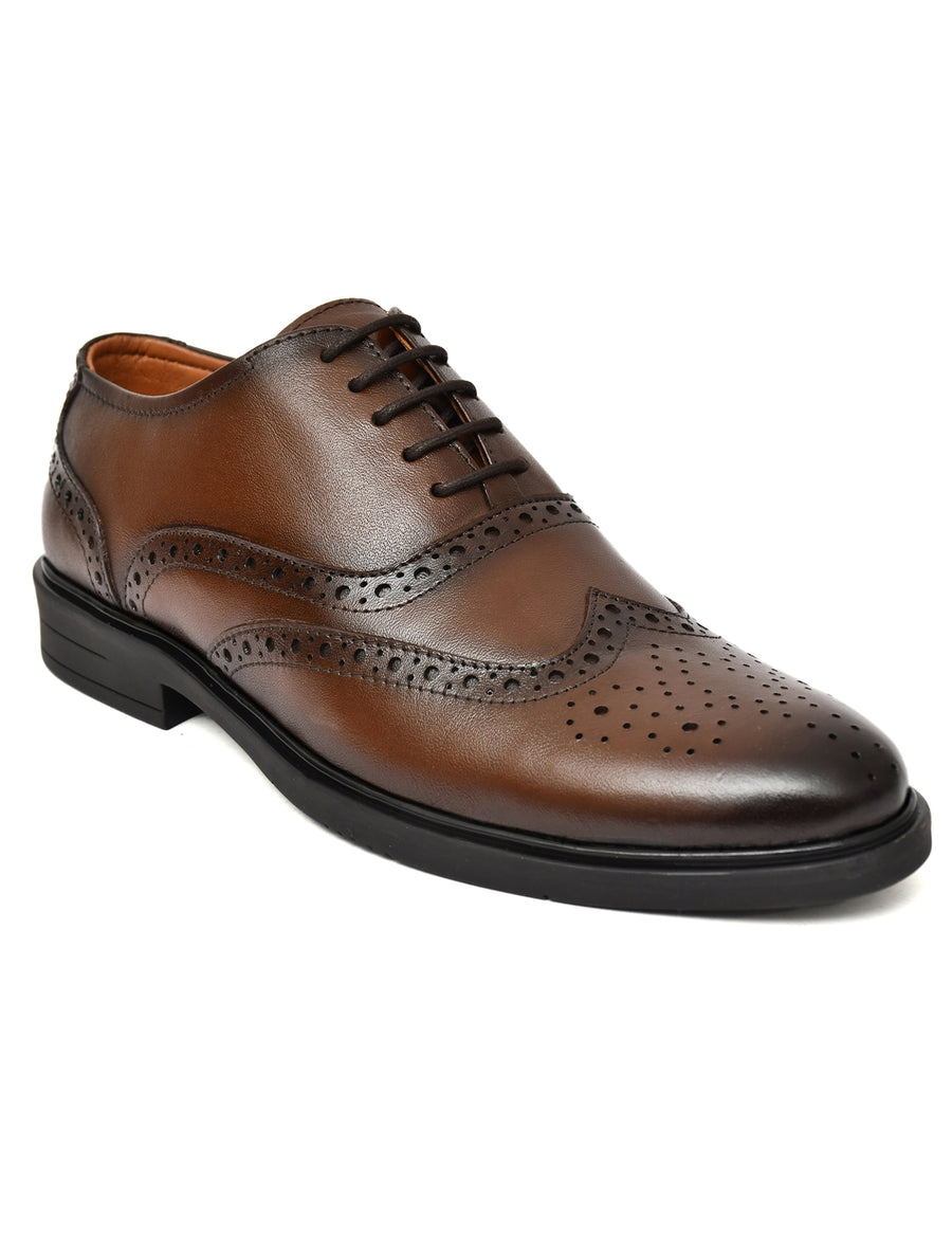 EZRO Men’s Stylish Brown Formal Shoes – Comfortable & Elegant Dress Shoes for Office, Business & Formal Wear