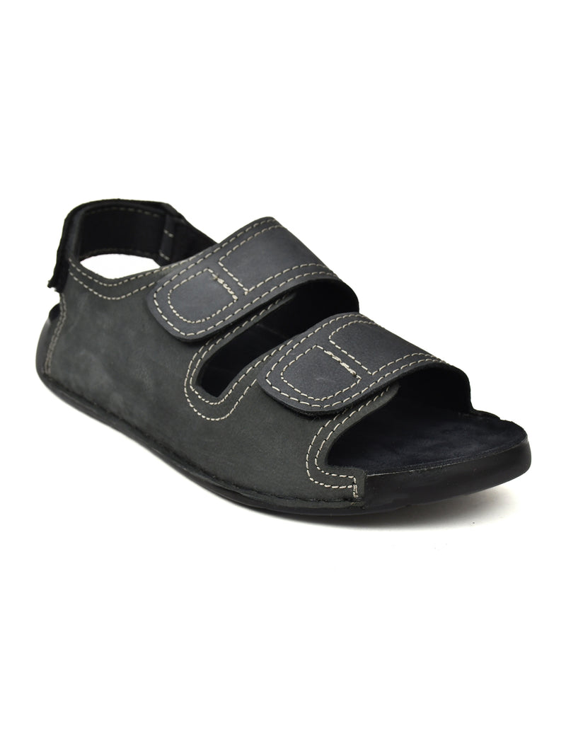 EZRO Men Grey Adjustable Comfort Sandals | Lightweight Hook & Loop Casual Outdoor Walking Sandals