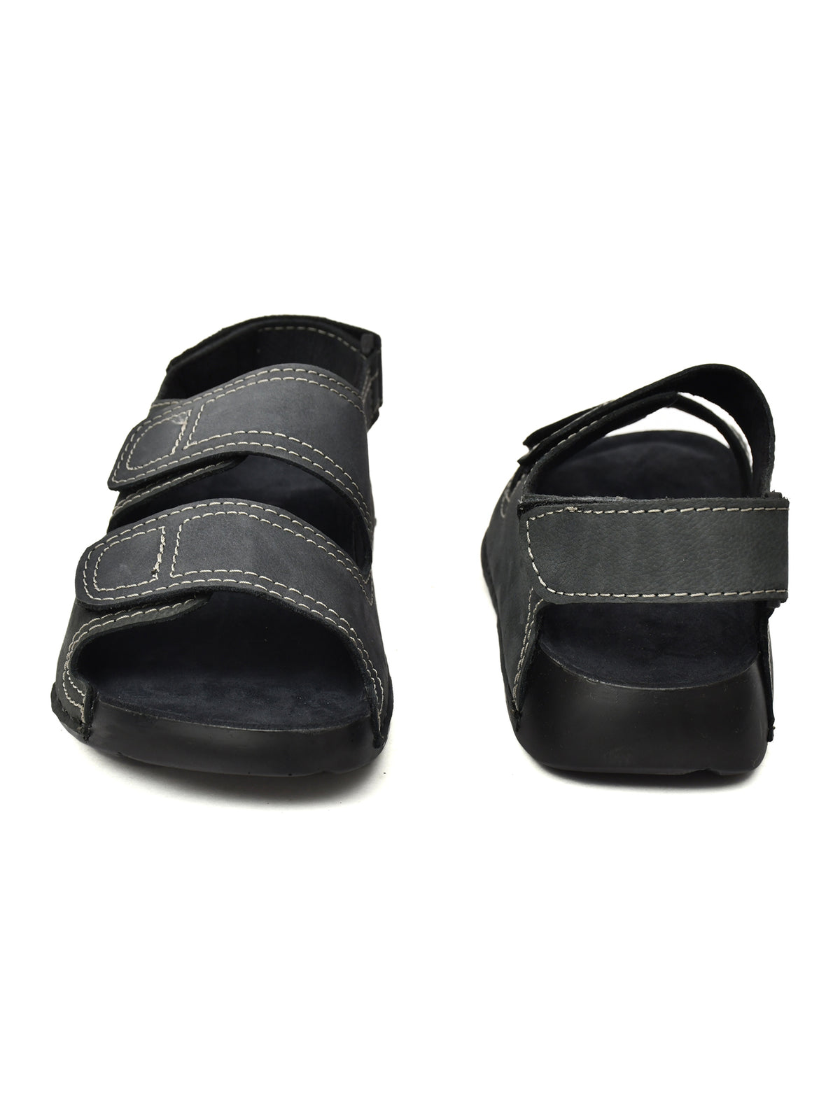 EZRO Men Grey Adjustable Comfort Sandals | Lightweight Hook & Loop Casual Outdoor Walking Sandals