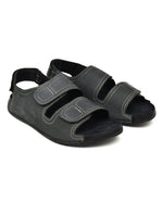 EZRO Men Grey Adjustable Comfort Sandals | Lightweight Hook & Loop Casual Outdoor Walking Sandals