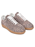 EZRO Tiger Brown Women Leopard Print Lace-Up Sneakers
