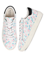EZRO Women White Floral Lace-Up Sneakers
