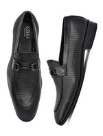 EZRO Men Black Stylish Moccasins – Comfortable & Elegant Slip-On Shoes for Casual, Office & Everyday Wear