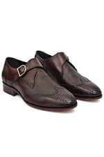EZRO Men Wine Monk Strap Formal Dress Shoes | Premium Slip-On Business & Party Shoes