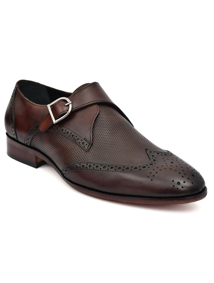 EZRO Men’s Brown Stylish Monk Strap Shoes – Elegant & Comfortable Formal Shoes for Office, Party & Everyday Wear