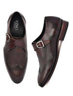 EZRO Men’s Brown Stylish Monk Strap Shoes – Elegant & Comfortable Formal Shoes for Office, Party & Everyday Wear
