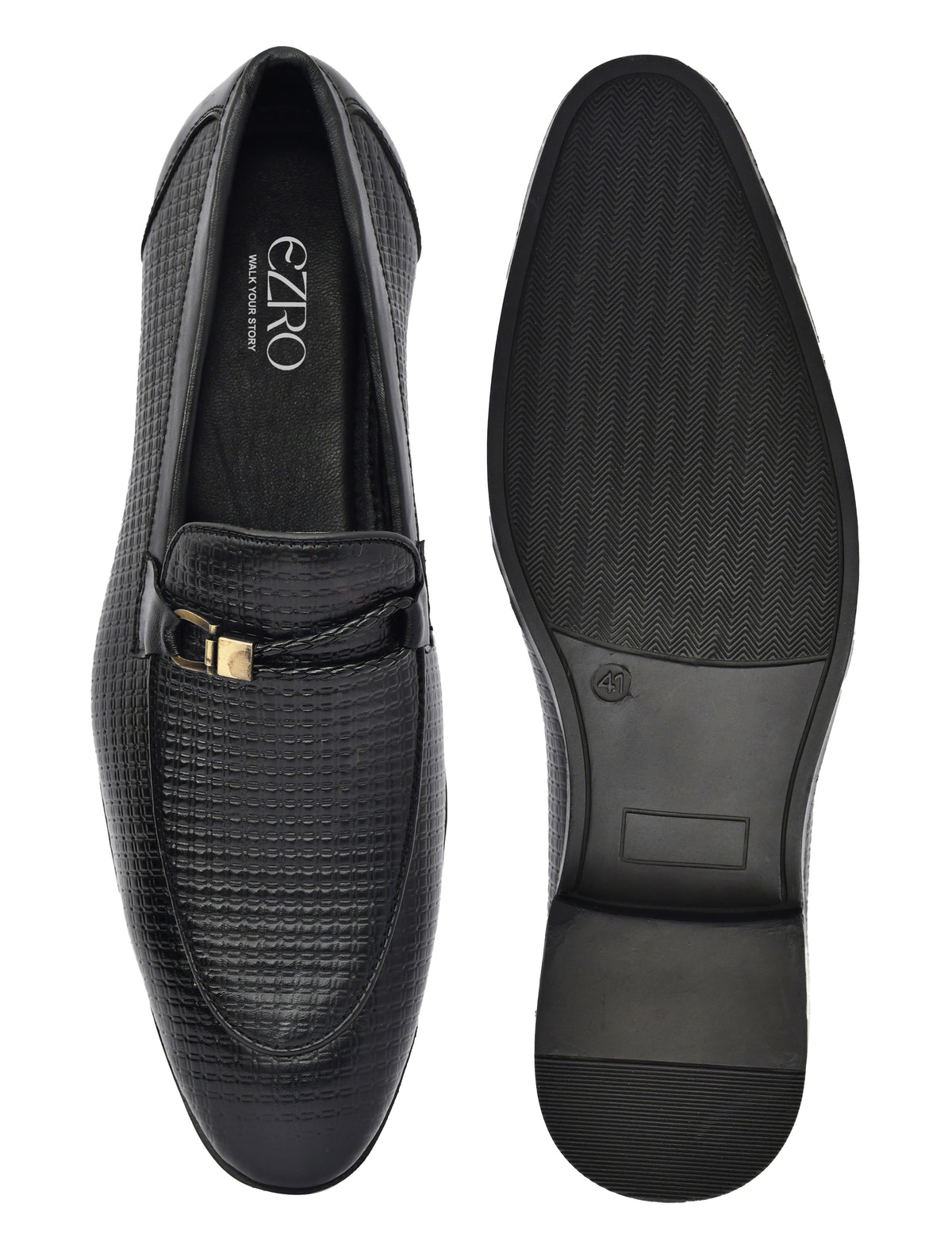EZRO Men Black Stylish Moccasins – Comfortable & Elegant Slip-On Shoes for Casual, Office & Everyday Wear