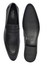 EZRO Men's Premium Black Formal Loafers | Classic Slip-On Business, Office & Wedding Dress Shoes